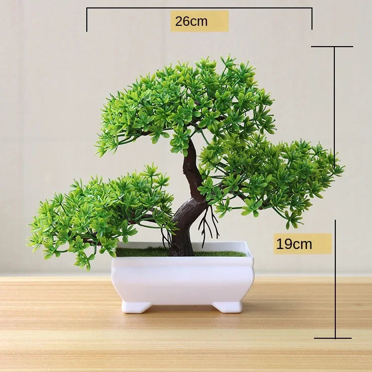 Artificial Potted Bonsai Green Small Tree Plants