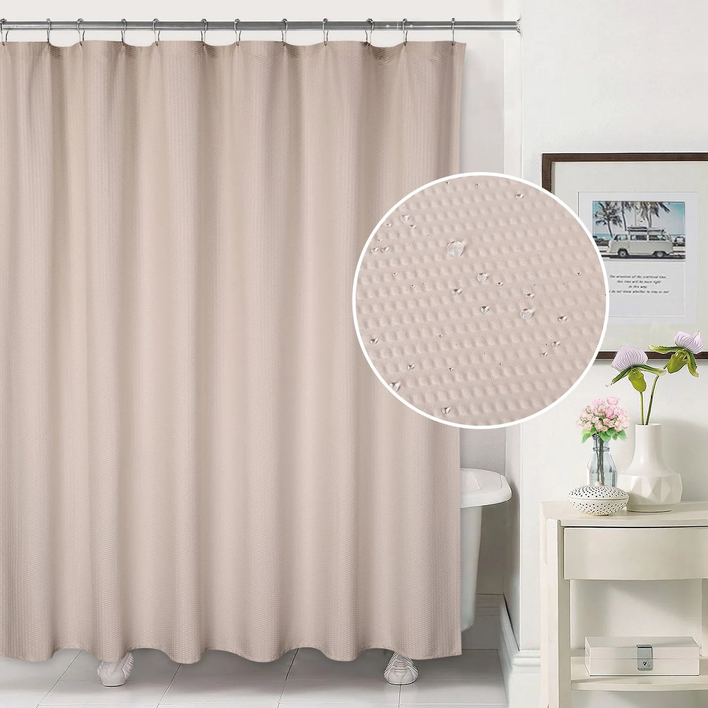 Shower Curtain Soft Microfiber Fabric