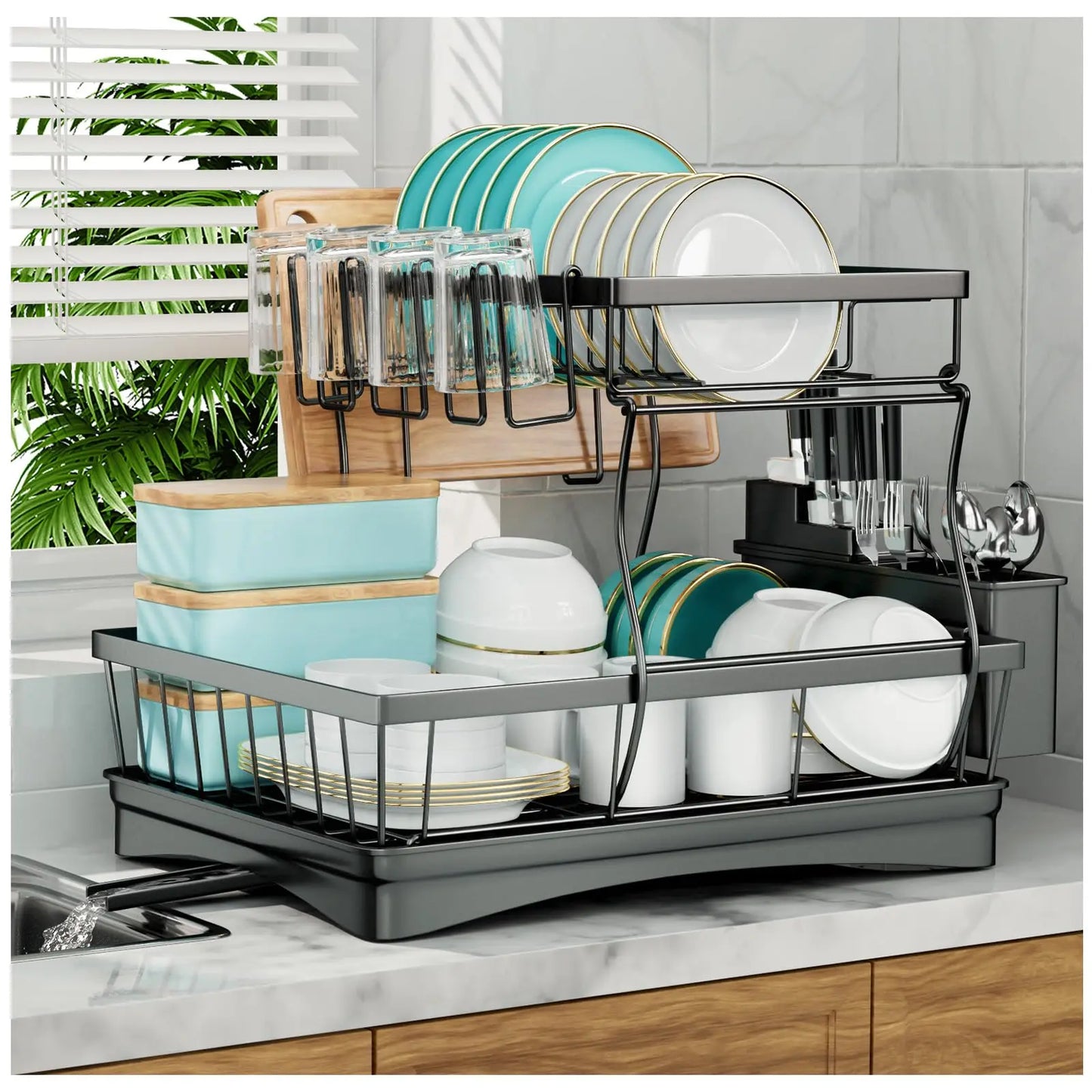 2-tier dish drying rack