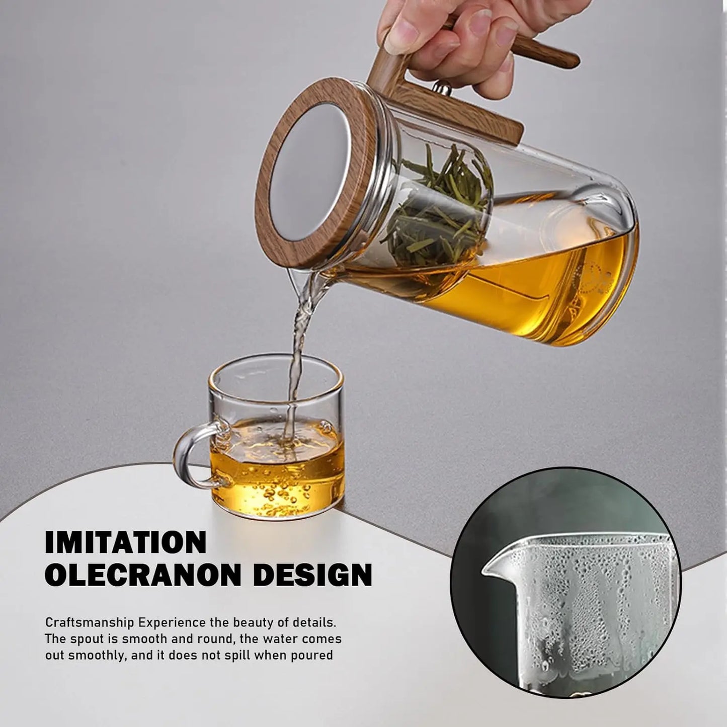 Tea Pot with One Click Switch Tea Filtration