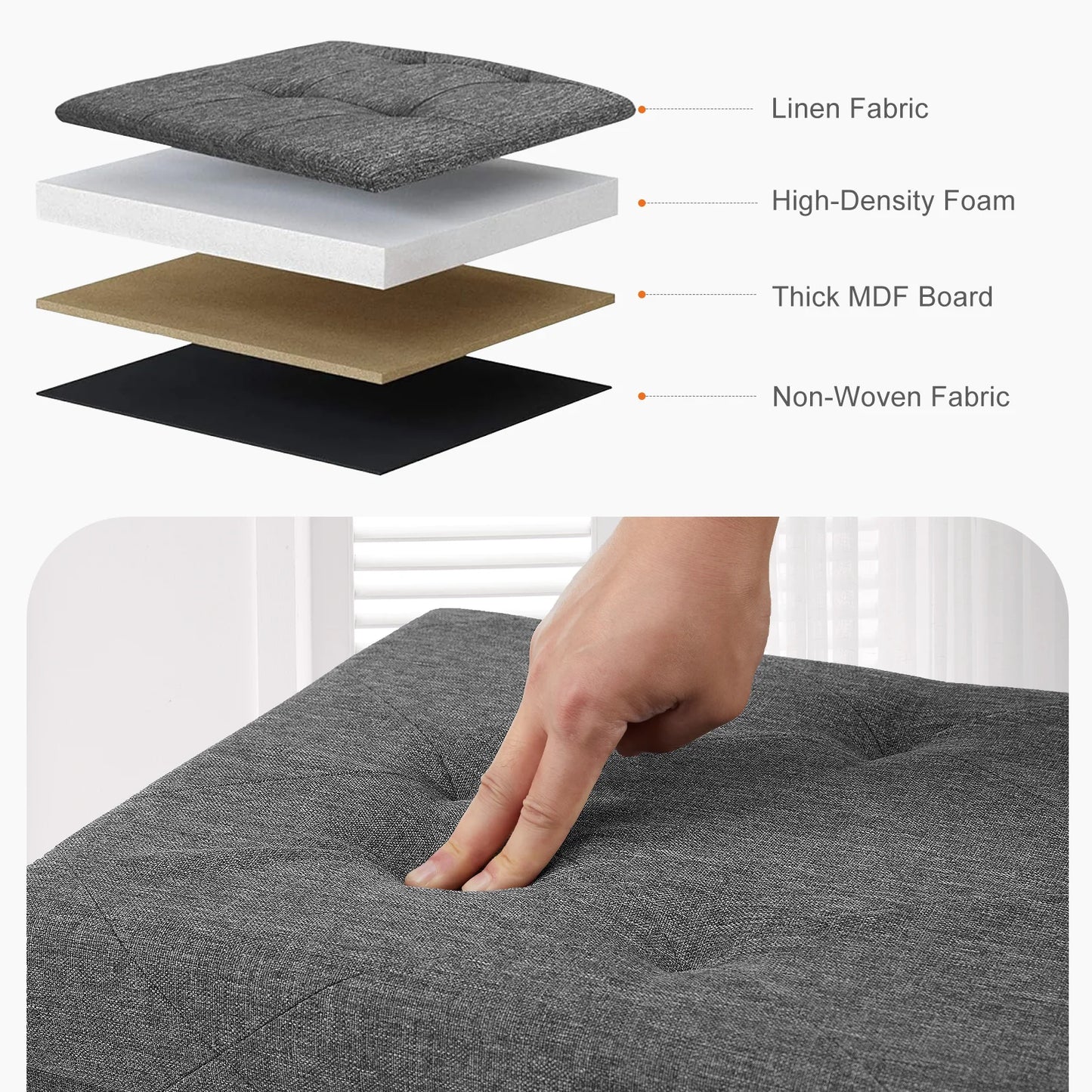 Hidden Storage Footstool Bench
