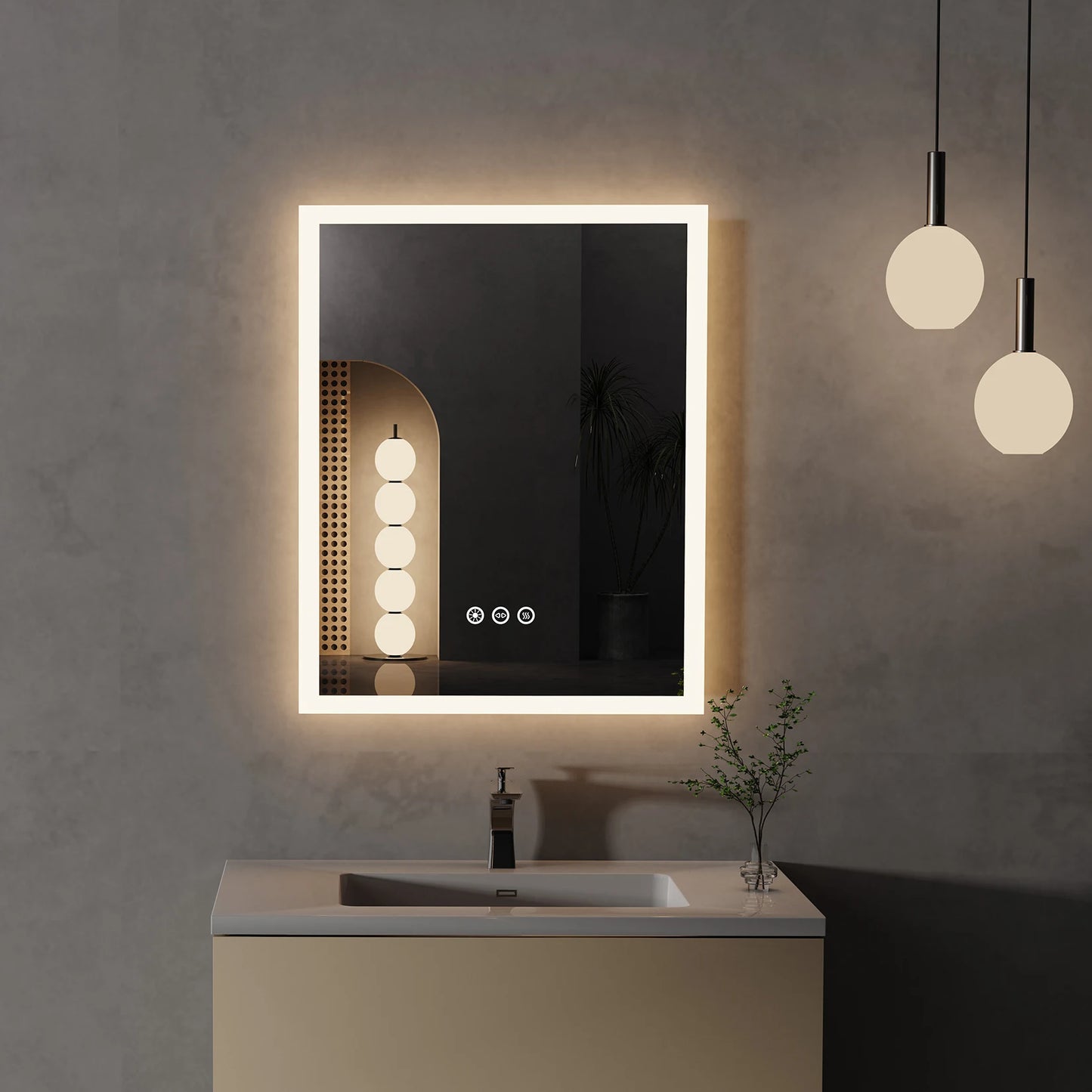 Lighted Bathroom Mirror with Anti-Fog