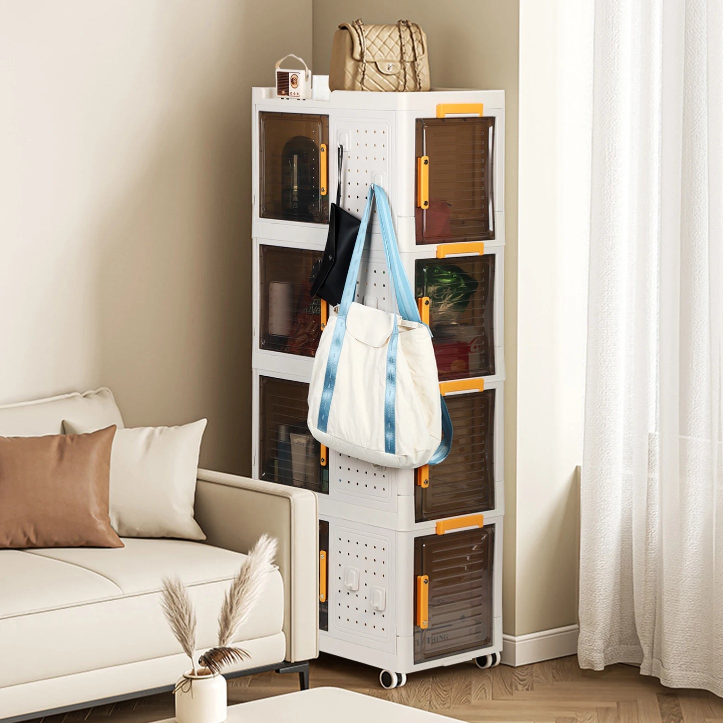 Stackable Collapsible Storage Bins with Wheels