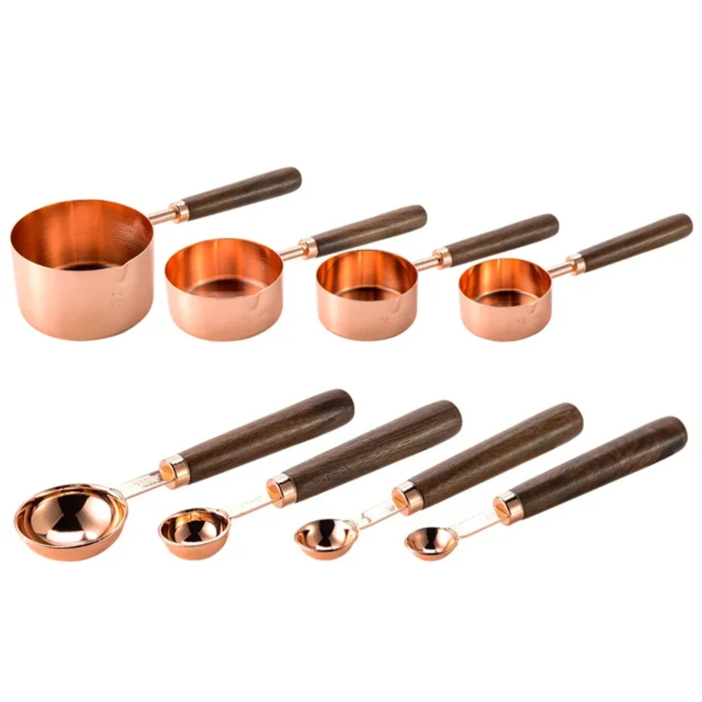 8Pcs Measuring Cup Spoon Set Wooden Handle