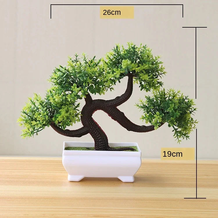Artificial Potted Bonsai Green Small Tree Plants