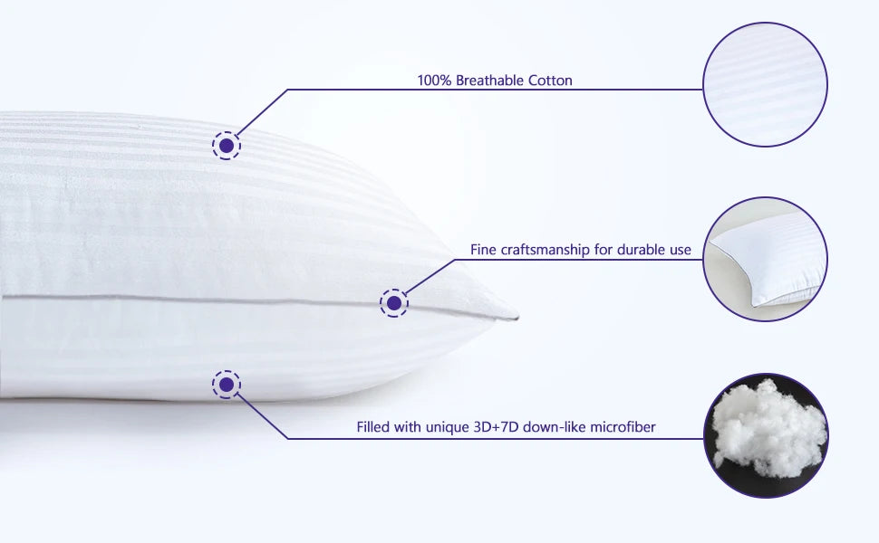 Set of 2 Bed Pillows Standard King