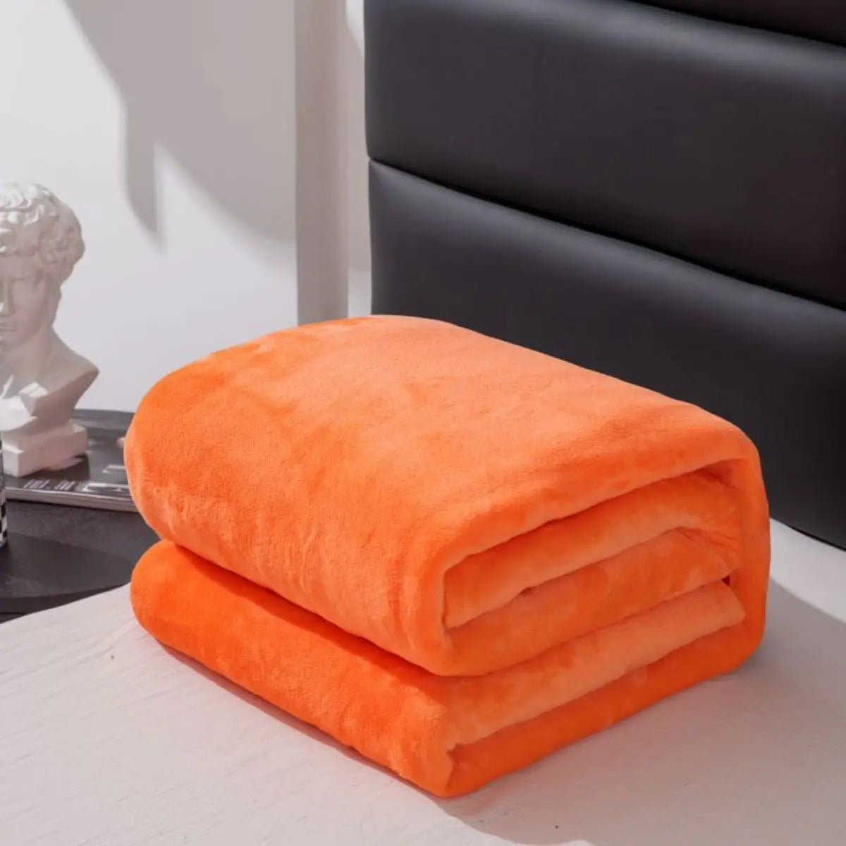 Blanket solid color with thickened fleece, machine washable