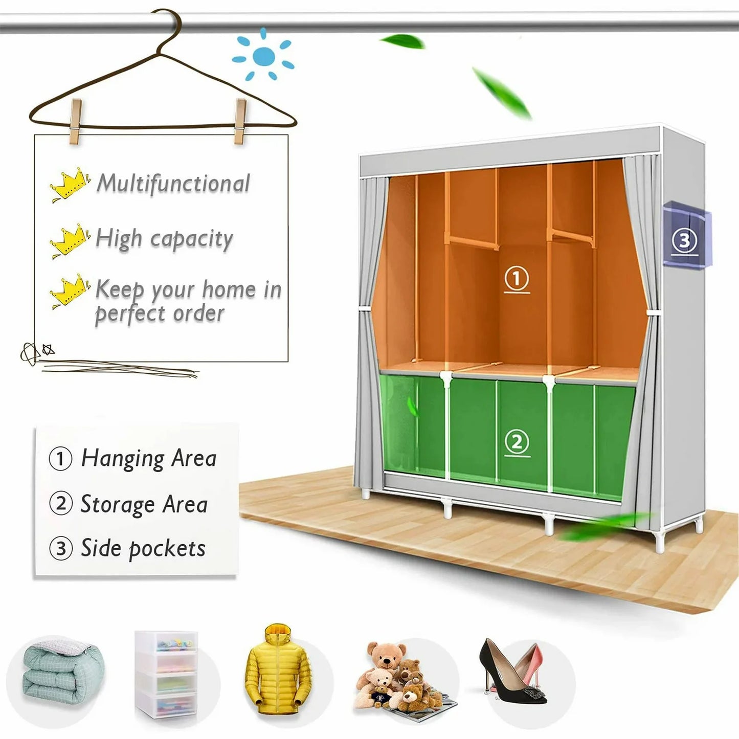 Closet Organizer Storage Rack