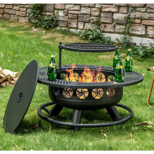 36 Inch Fire Pit with Cooking Gril