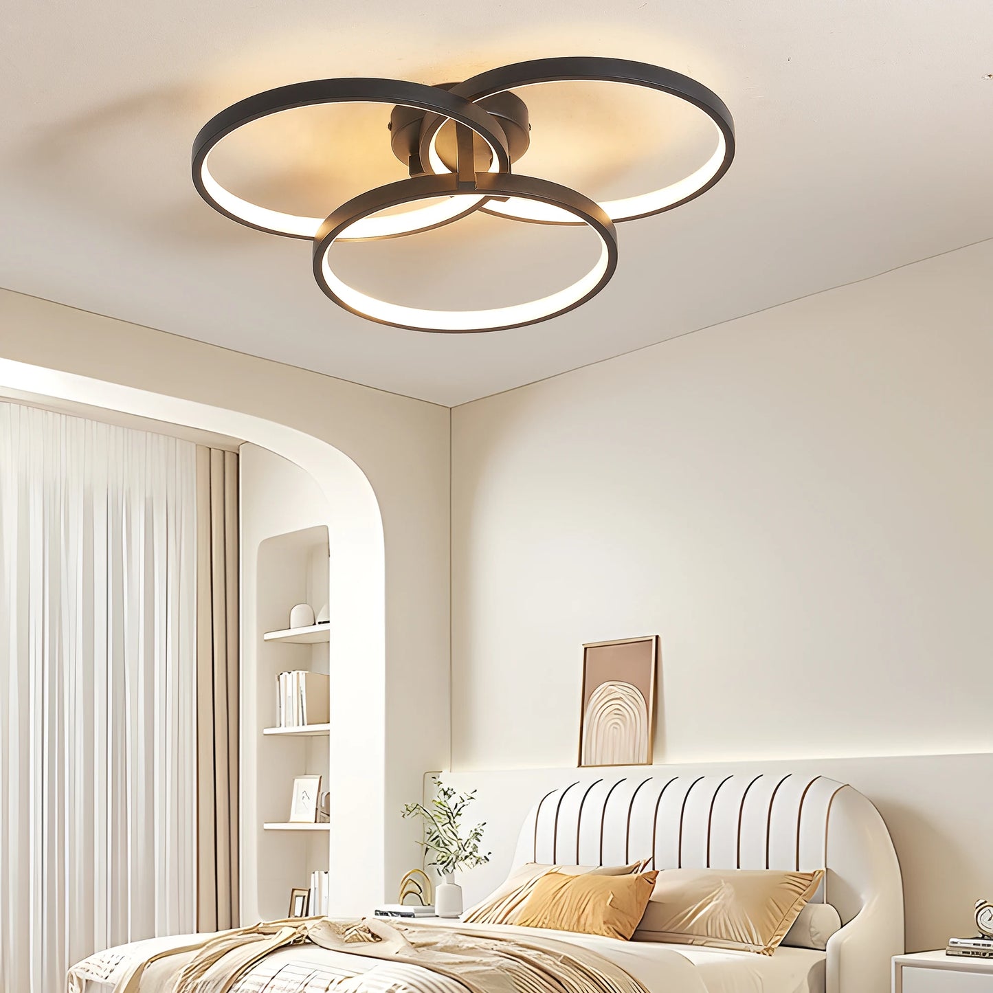LED Ceiling Light 3-Ring Flush Mount Fixture