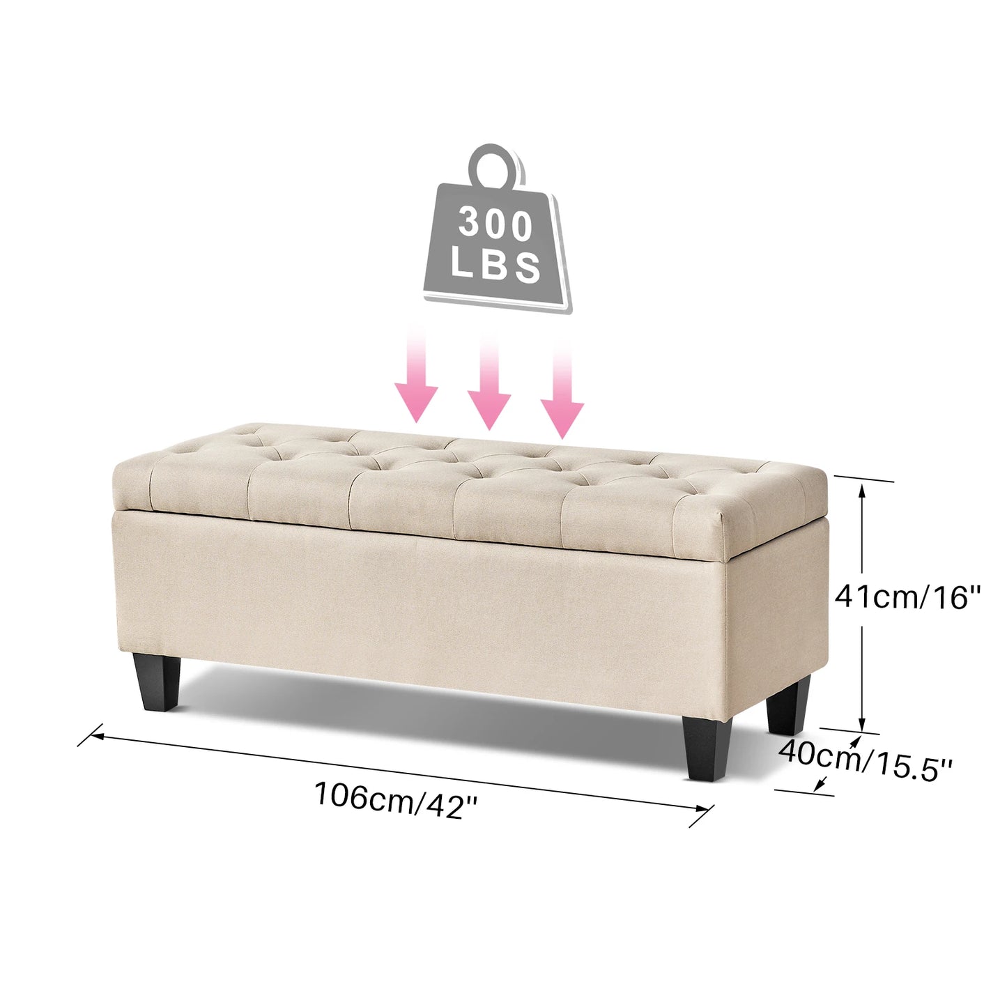 42'' Storage Ottoman Bench