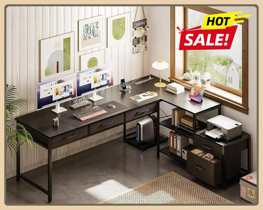61" Reversible L Shaped Computer Desk