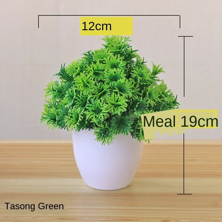 Artificial Potted Bonsai Green Small Tree Plants