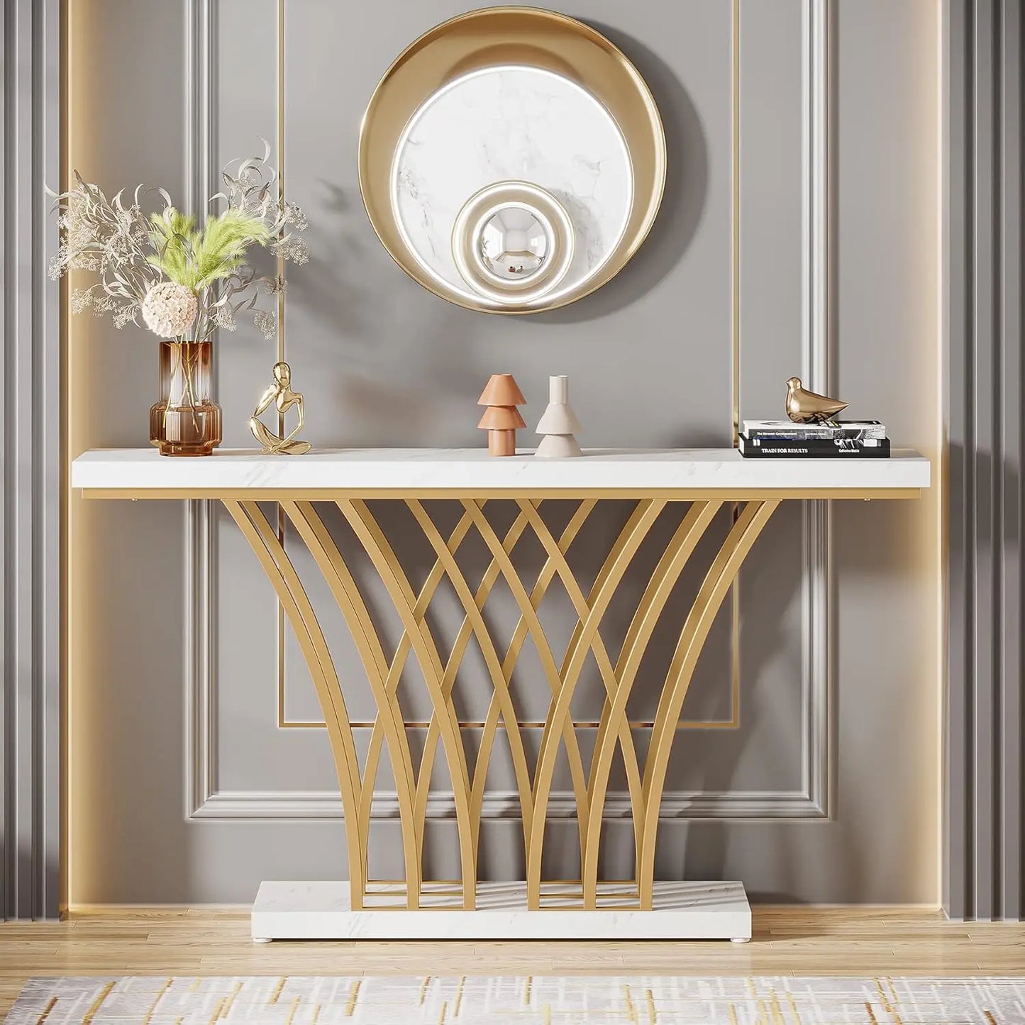 59 inch Gold Entryway Table
