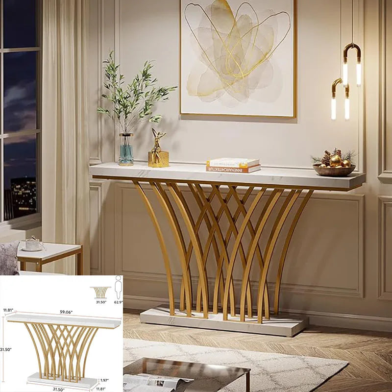 59 inch Gold Entryway Table