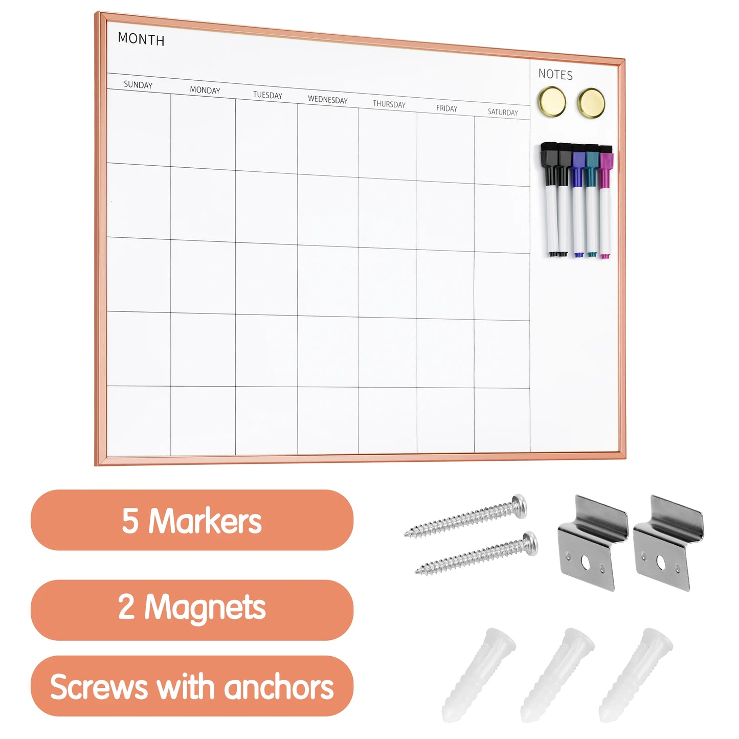 Rose Gold Whiteboard 23"x17"