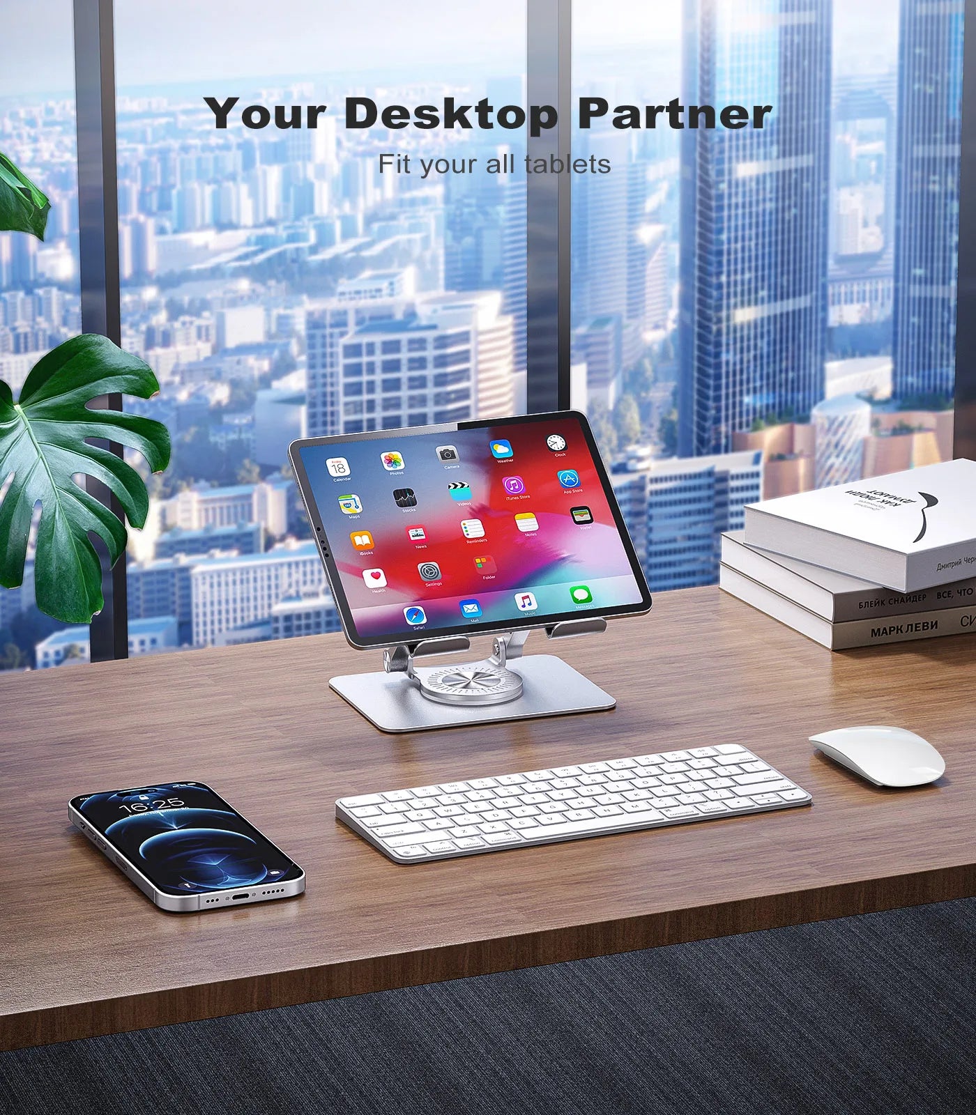 Tablet Stand Adjustable with 360 Swivel Base
