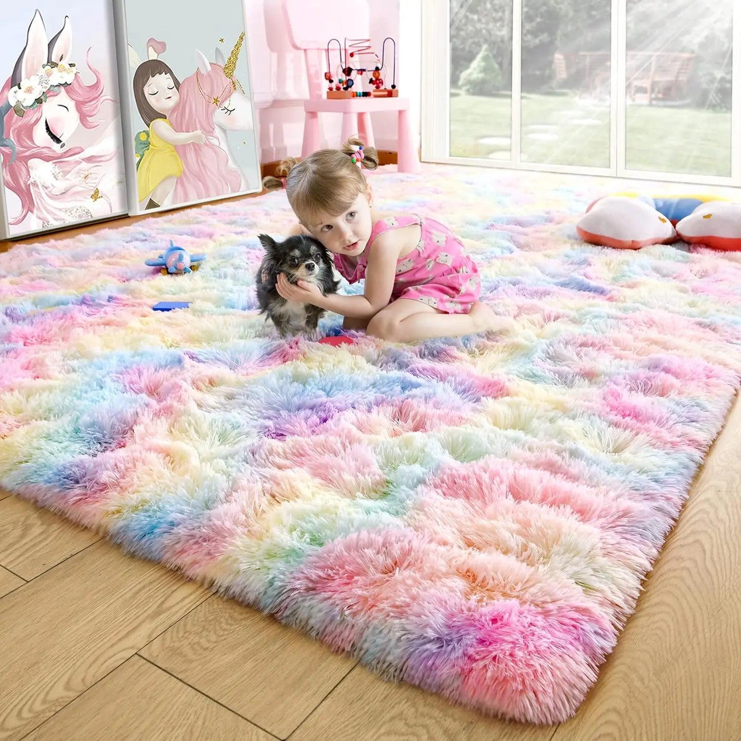 Fluffy Area Rug Non Slip for Hardwood Floors
