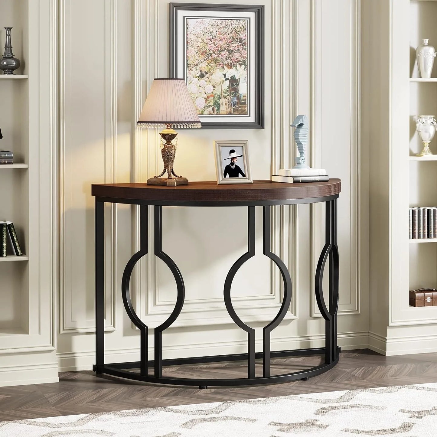 43 Inch Half Moon Table for Entryway