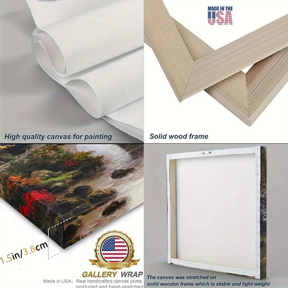 Abstract feather canvas art solid wood frame