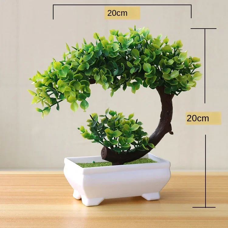 Artificial Potted Bonsai Green Small Tree Plants