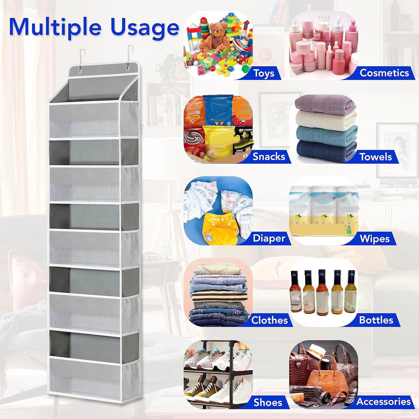 5 Layer Hanging Organizer Over The Door