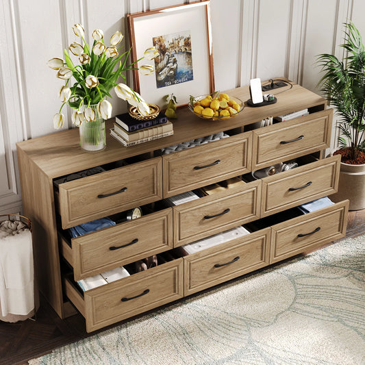 9 Drawer Dresser with Power Outlet