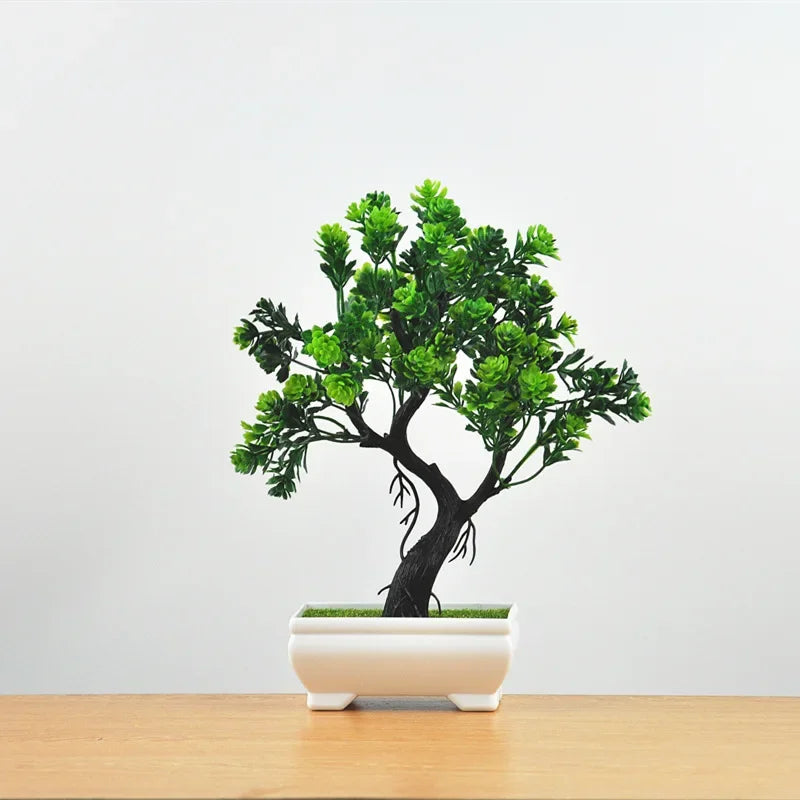 Artificial Potted Bonsai Green Small Tree Plants