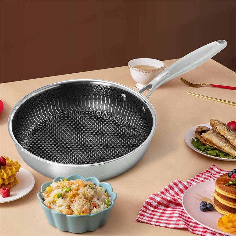 Nonstick Honeycomb Fry Pan With Lid