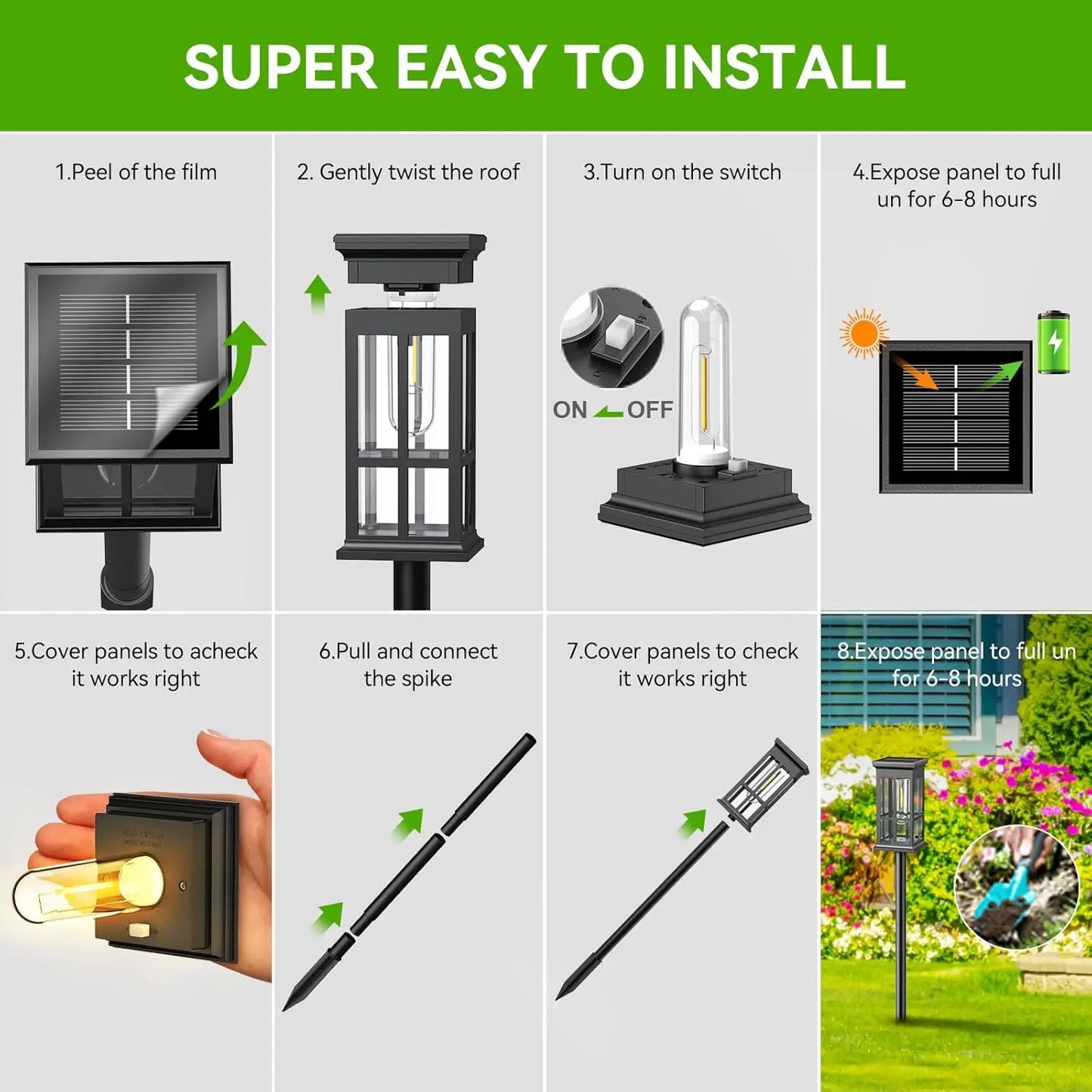 2/6/8 Pack Solar Pathway Lights