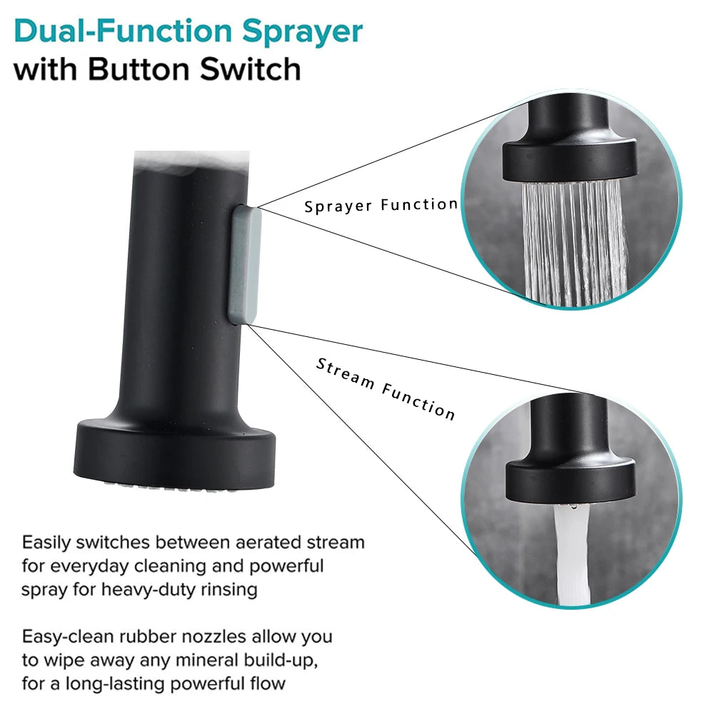 Pull Down Kitchen Faucet 360° Swivel Nozzle