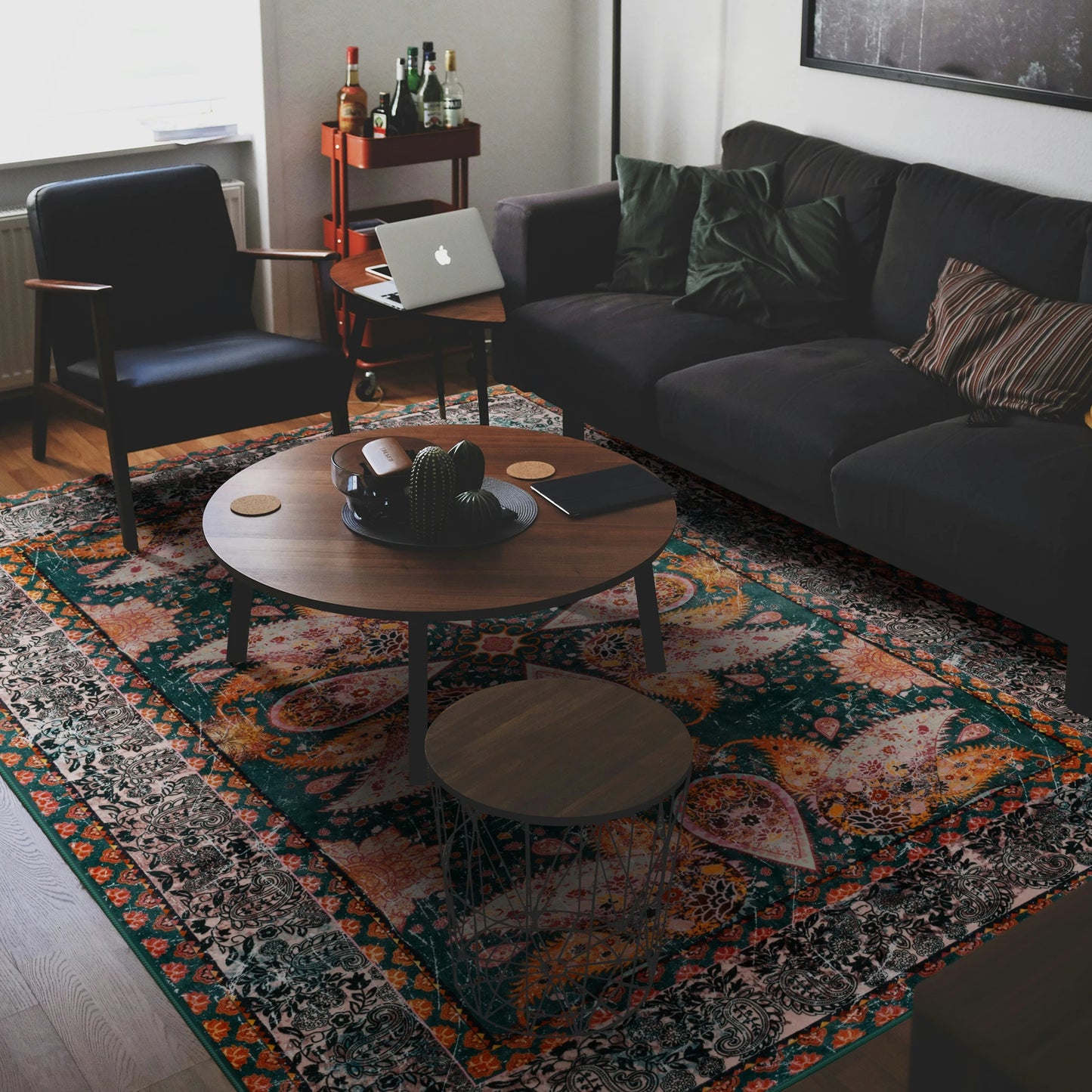 Vintage Floral Area Rug Fluffy