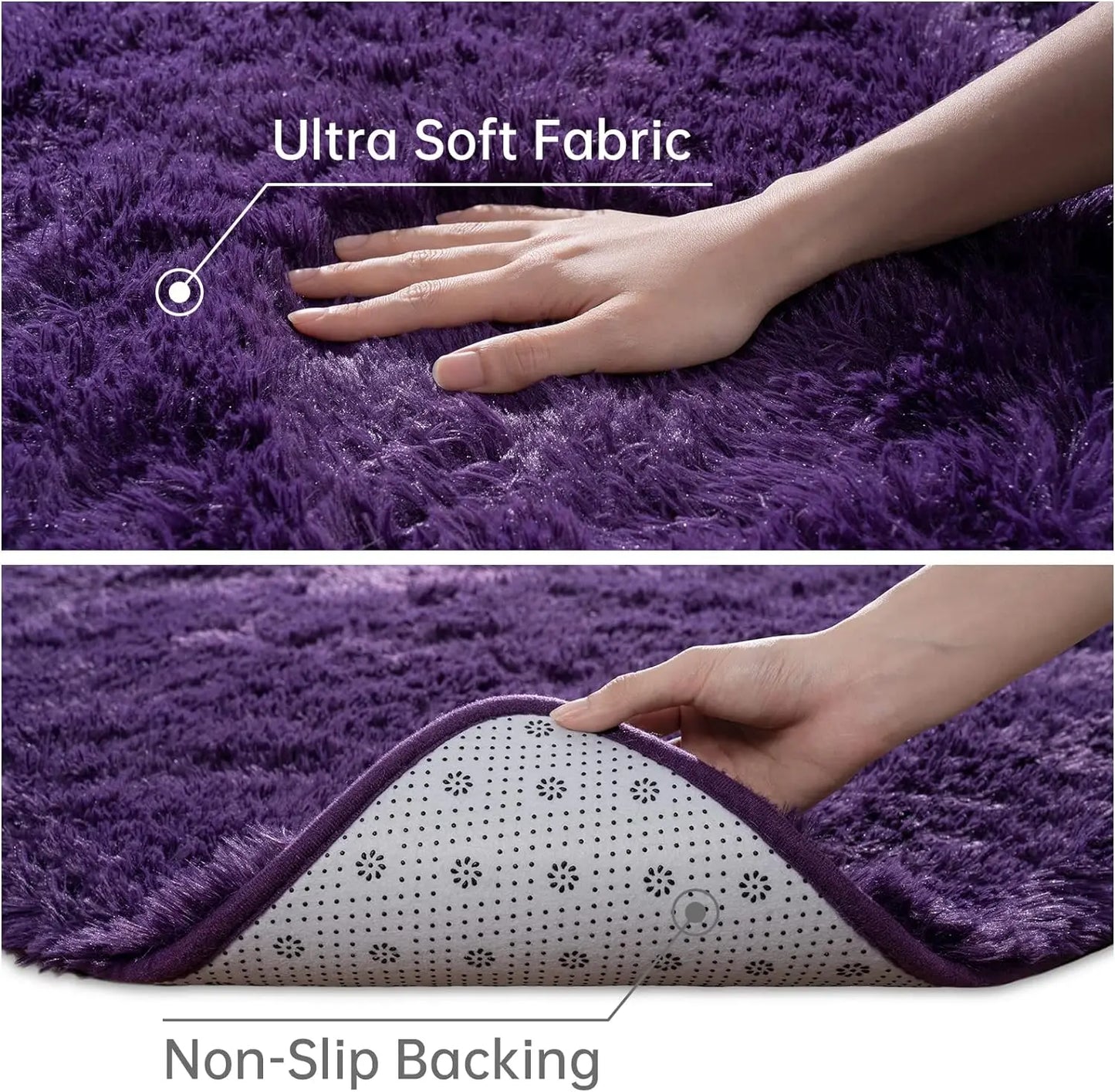 Fluffy Area Rug Non Slip for Hardwood Floors