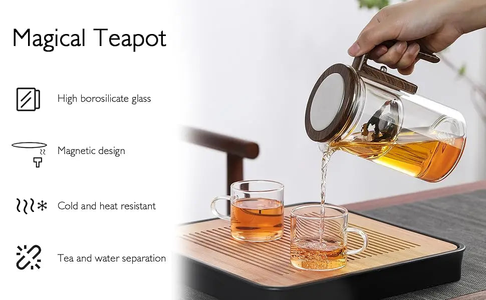 Tea Pot with One Click Switch Tea Filtration