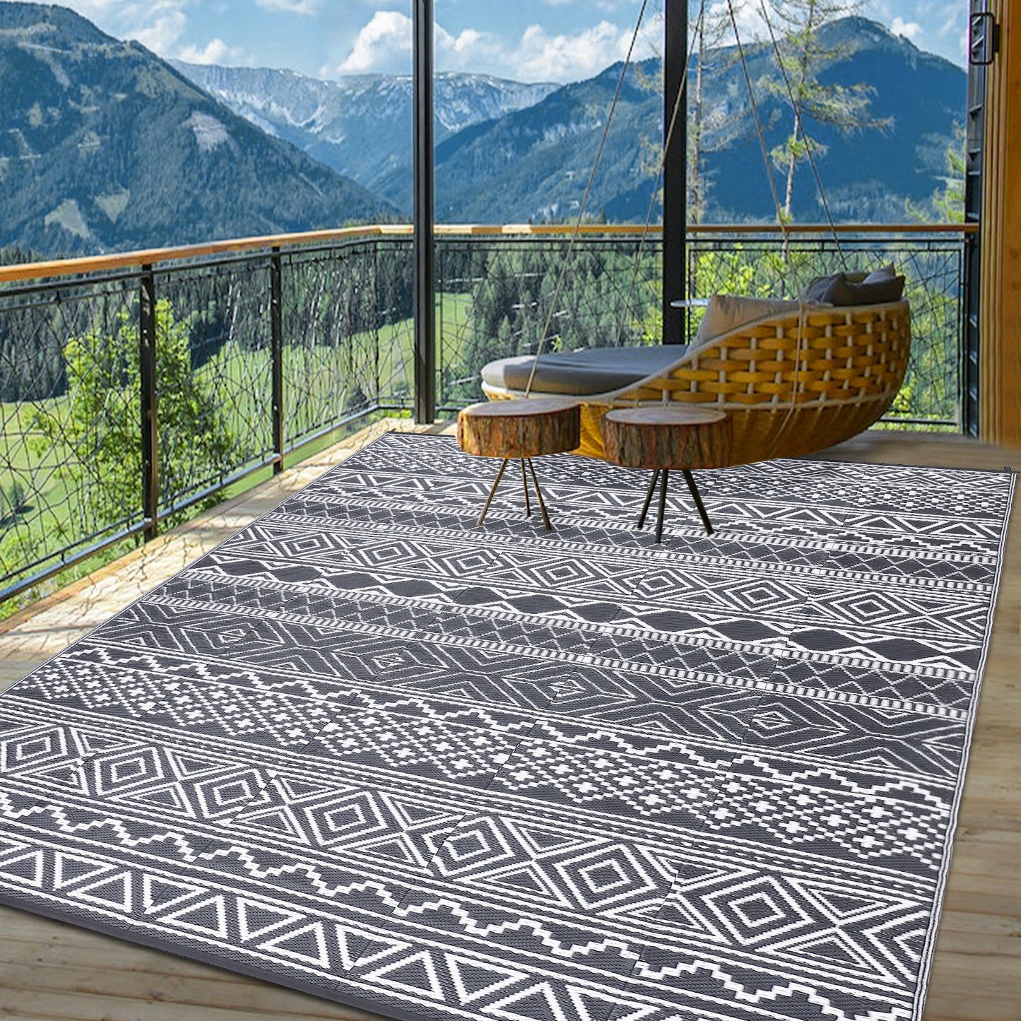 Outdoor 5x8 Waterproof Reversible Rug