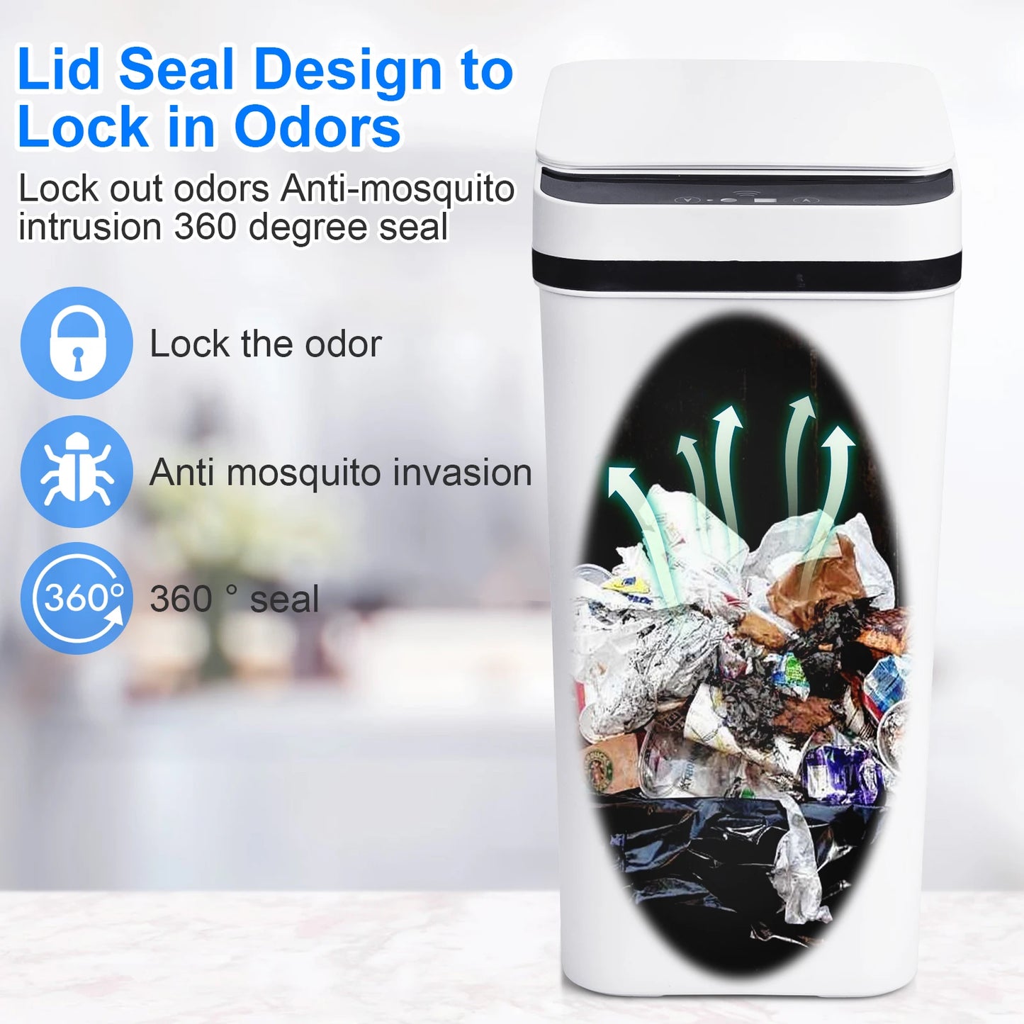 2 Pack Trash Cans Touchless Motion Sensor