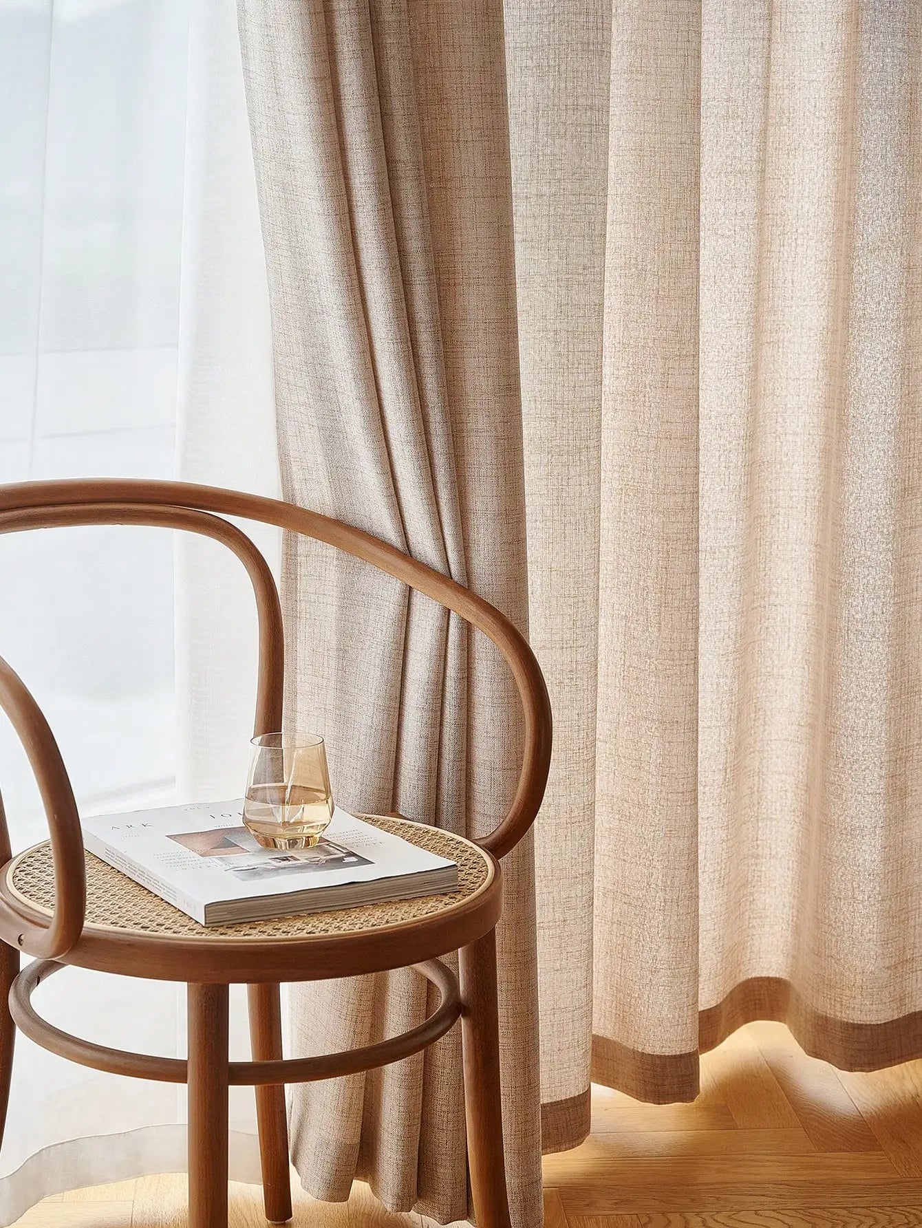 Linen texture window curtain