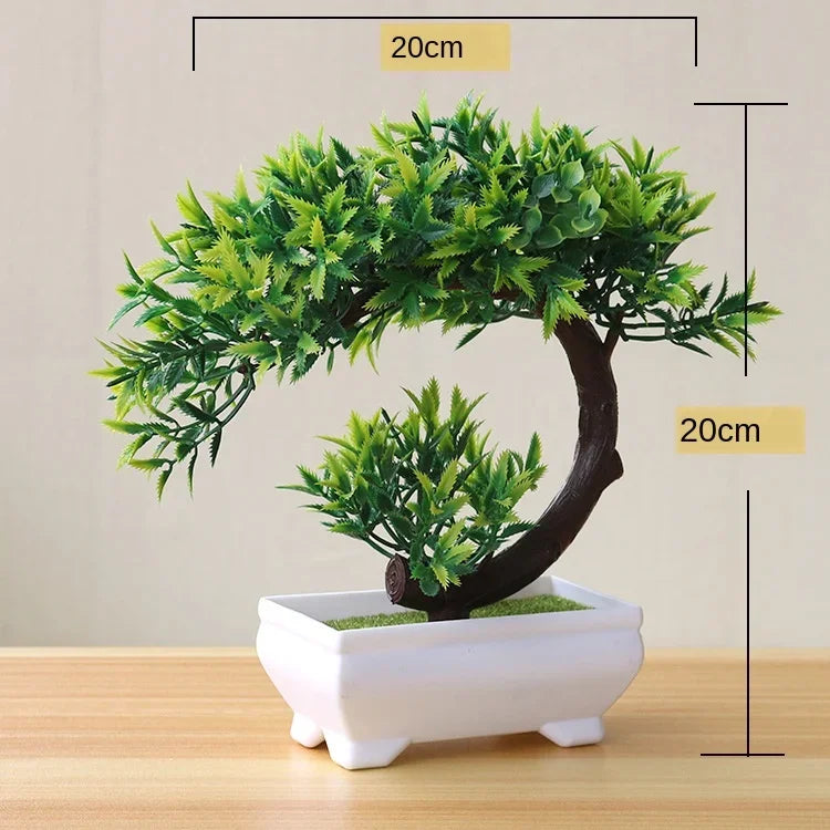 Artificial Potted Bonsai Green Small Tree Plants
