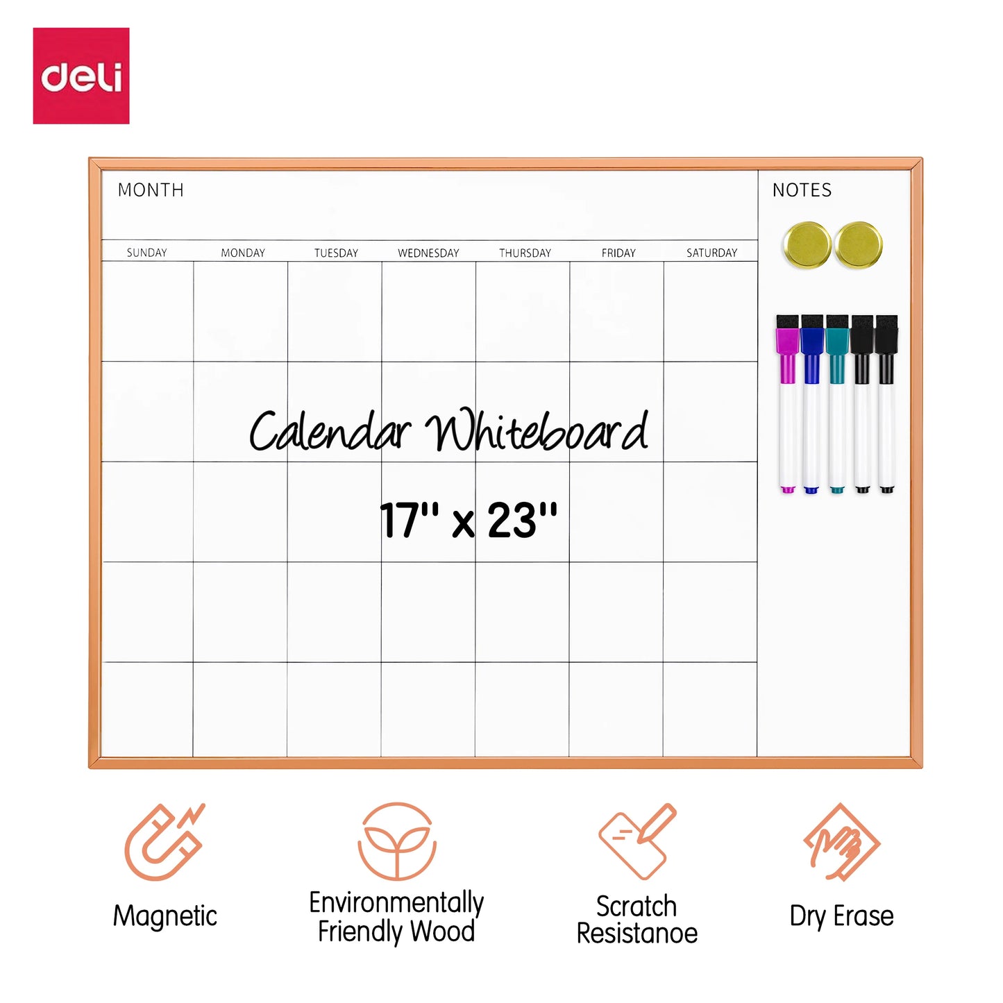 Rose Gold Whiteboard 23"x17"