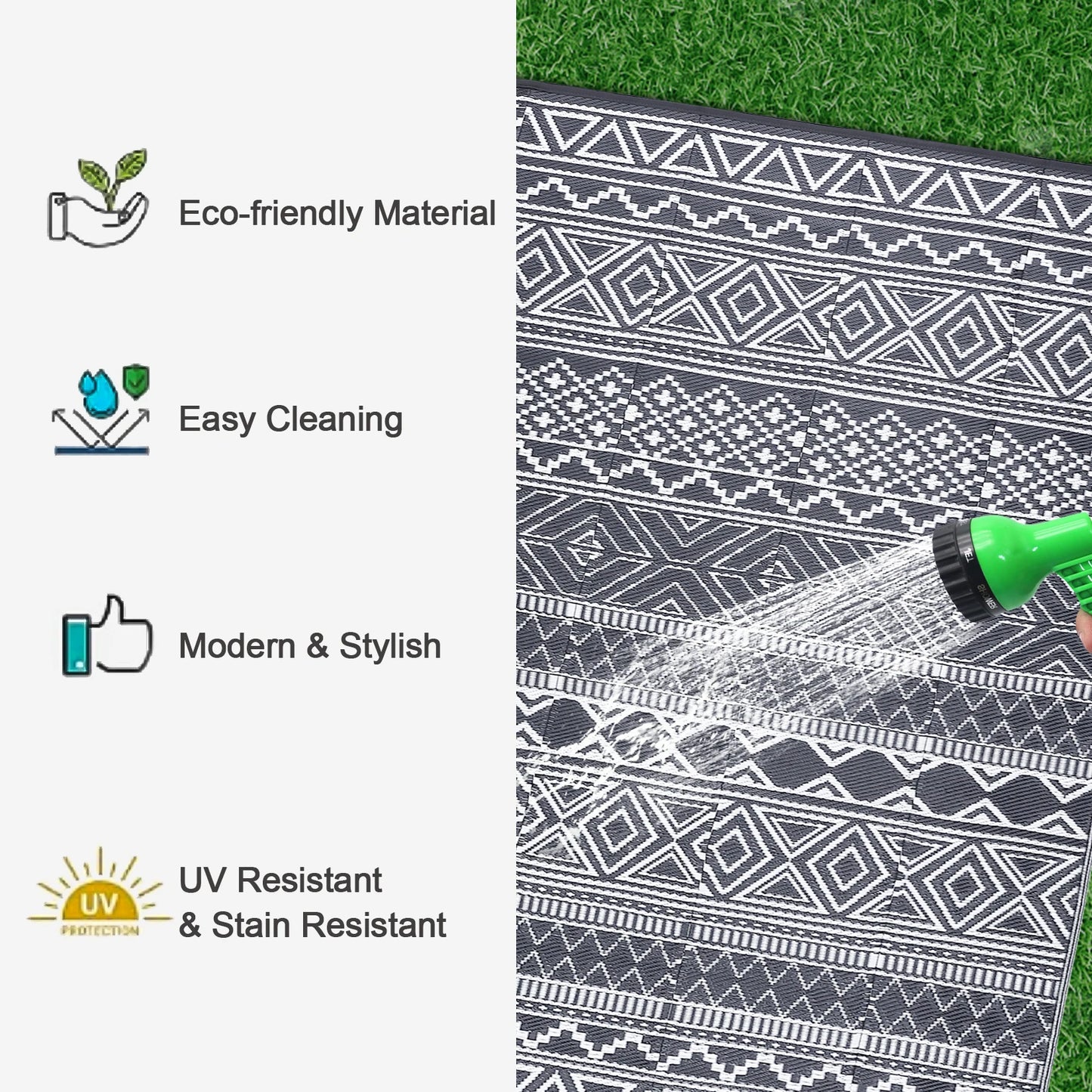 Outdoor 5x8 Waterproof Reversible Rug