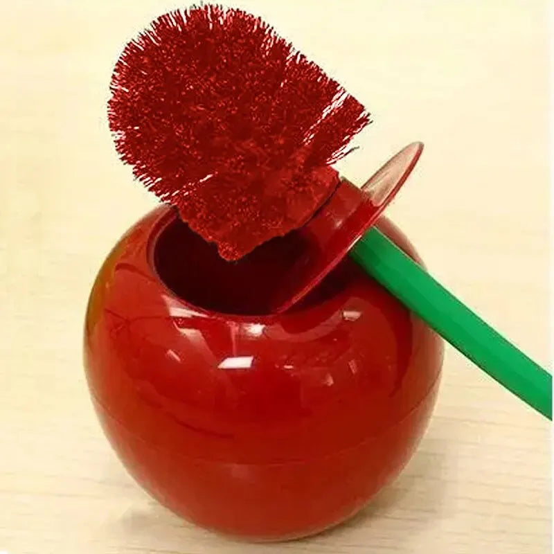 Cherry Shape Toilet Brush Holder Set