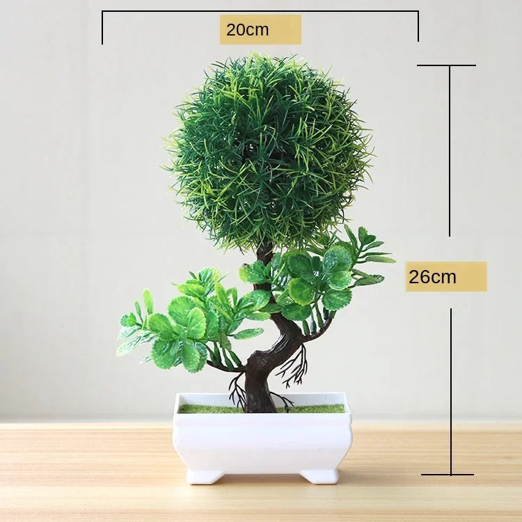 Artificial Potted Bonsai Green Small Tree Plants