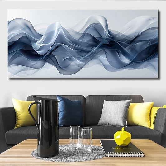 Wavy canvas wall art solid wood frame