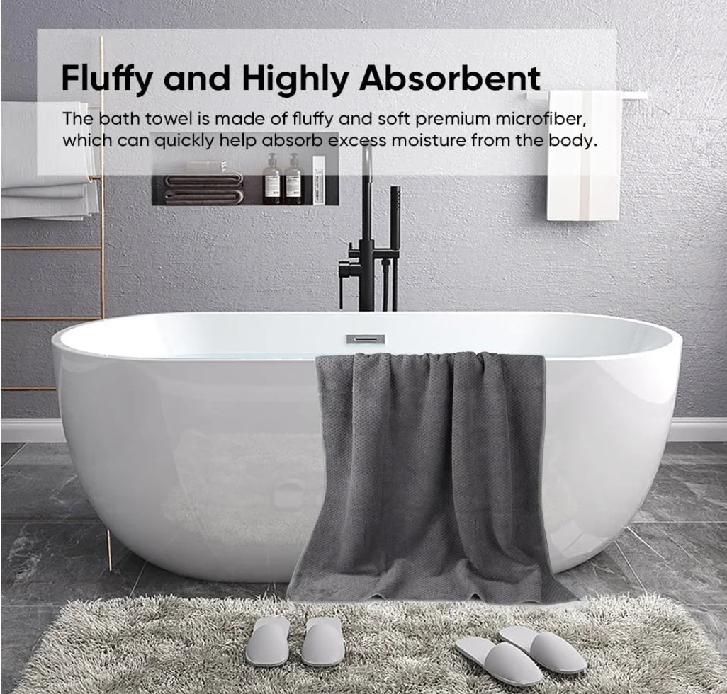 Bath Towel Set 2 Pack Microfiber Ultra Absorbent