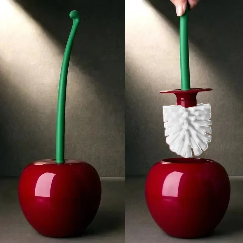 Cherry Shape Toilet Brush Holder Set
