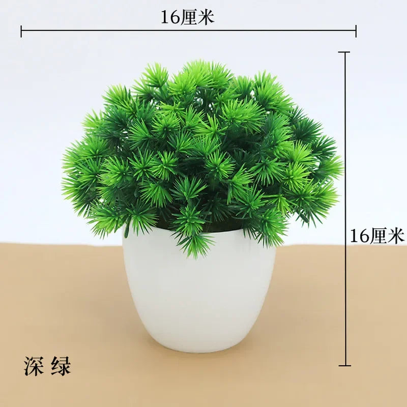 Artificial Potted Bonsai Green Small Tree Plants