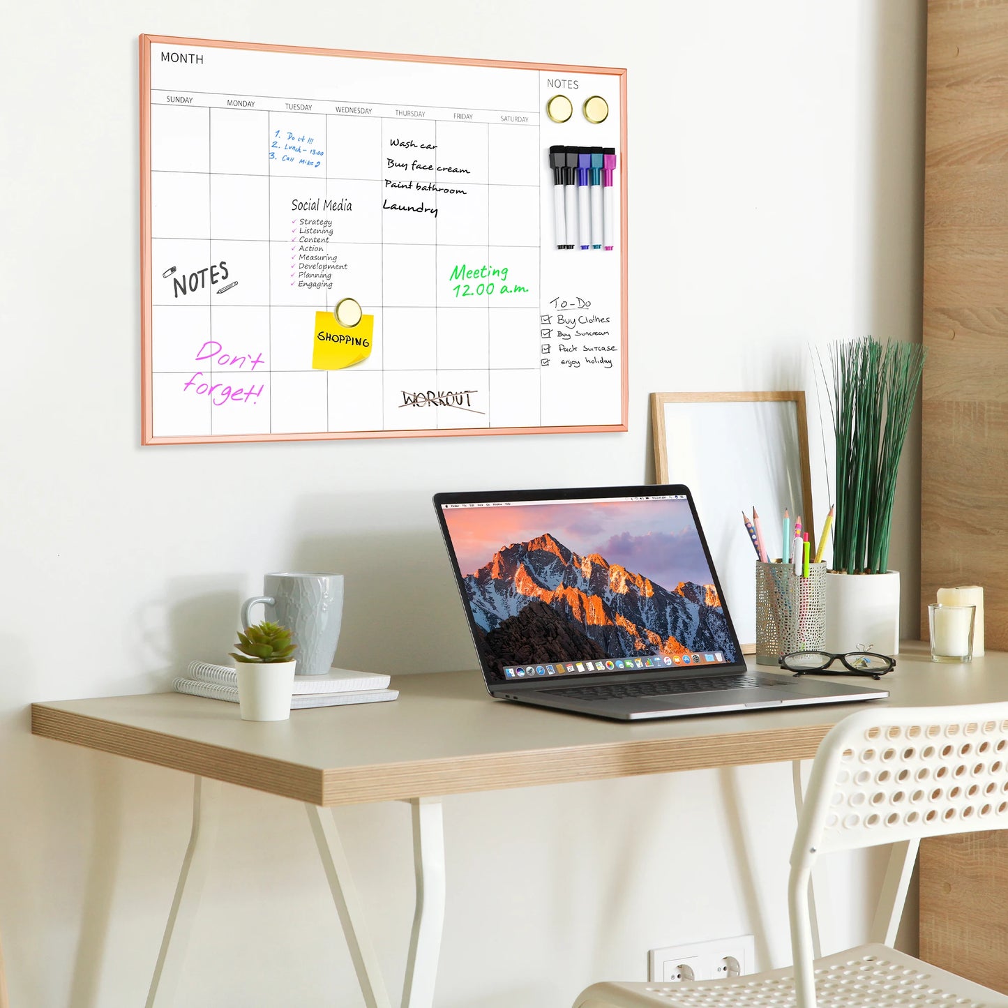 Rose Gold Whiteboard 23"x17"