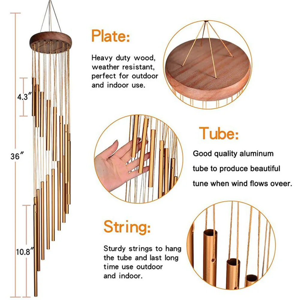 Aluminum Alloy Wind Chime with Hook
