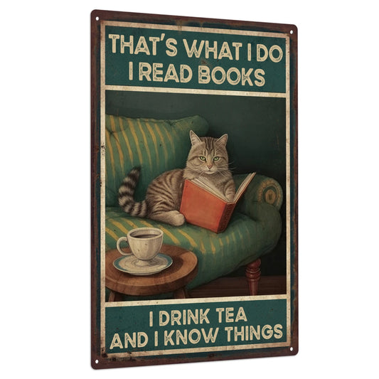 Cat Metal Plaque 7.9 X 11.8 Inches