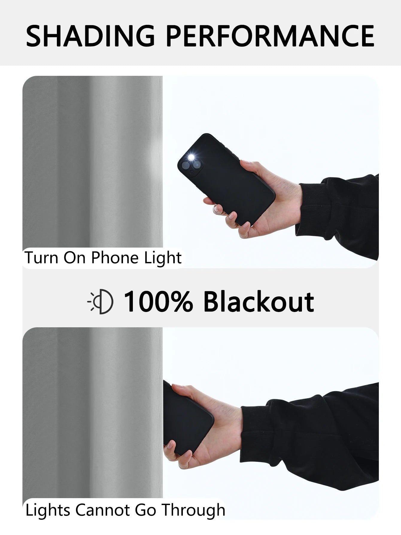 2pcs Solid 100% Blackout Curtains
